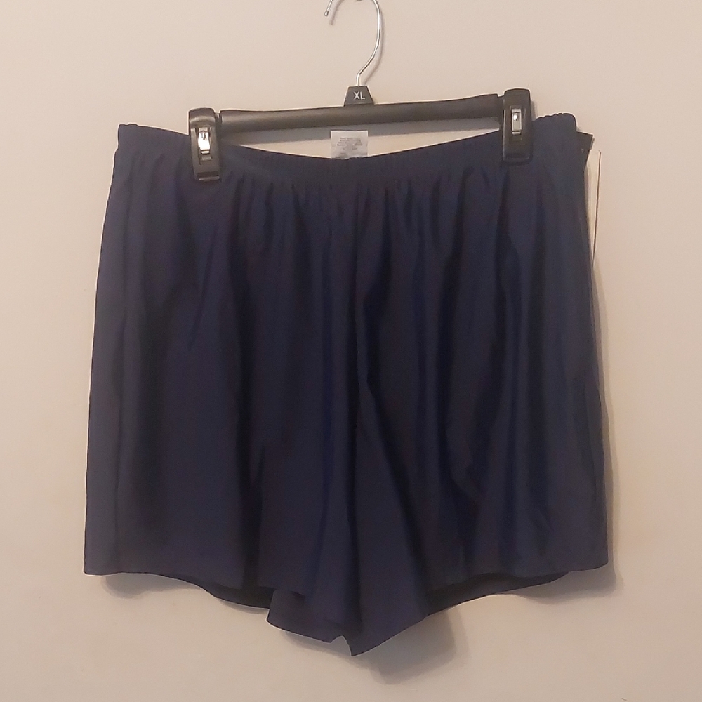 Island Escape Woman Navy Blue Pull On Swim Shorts Plus Sz 20W